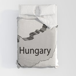 Hungary 3D Map Duvet Cover