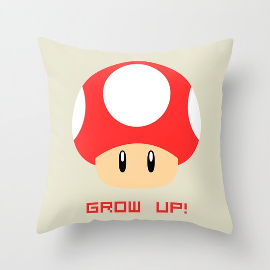 Grow Up! (Super Mario) Throw Pillow