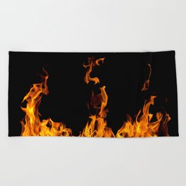 Fire flames on black Beach Towel | Flame, Campfire, Orange, Wildfire, Yellow, Black, Firebackground, Color, Digital, Flames 