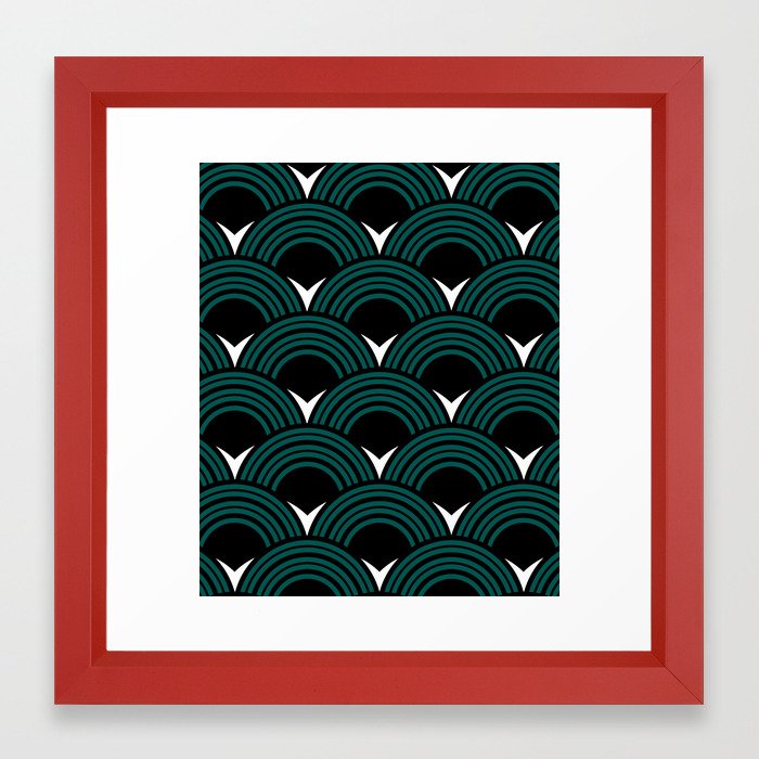 Art Deco Shell Print Framed Art Print By Kookiepixel Society6