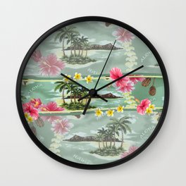 Retro Hawaiian Surfer Print Wall Clock