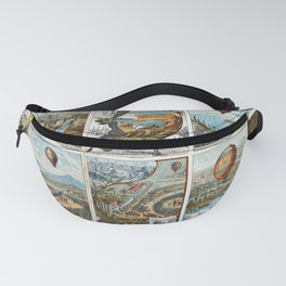 Hot Air Balloon Vintage Art Set Fanny Pack