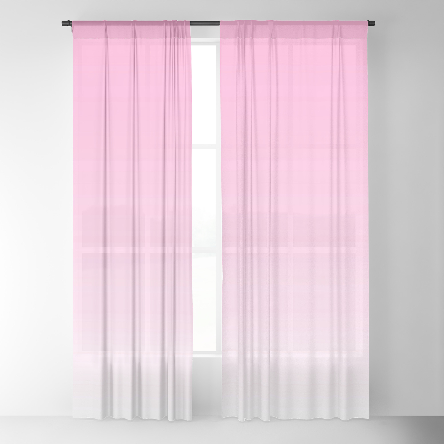 Light Pink Ombre Sheer Curtain By, Sheer Pink Shower Curtain