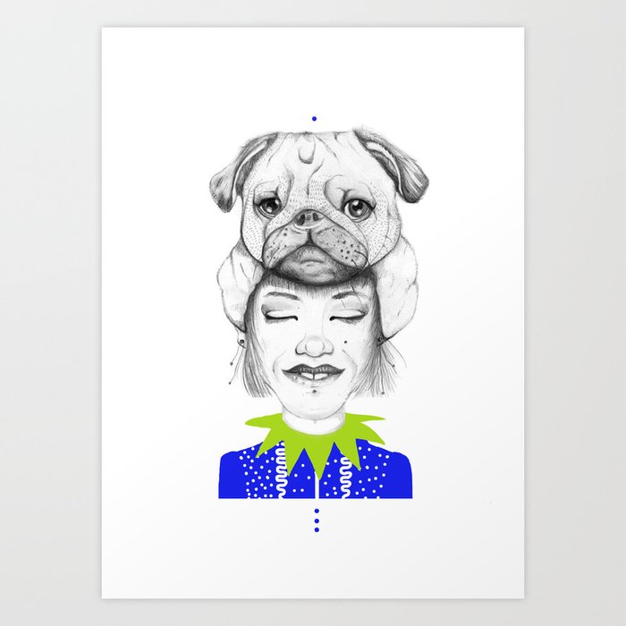 Mystic Pug Art Print
