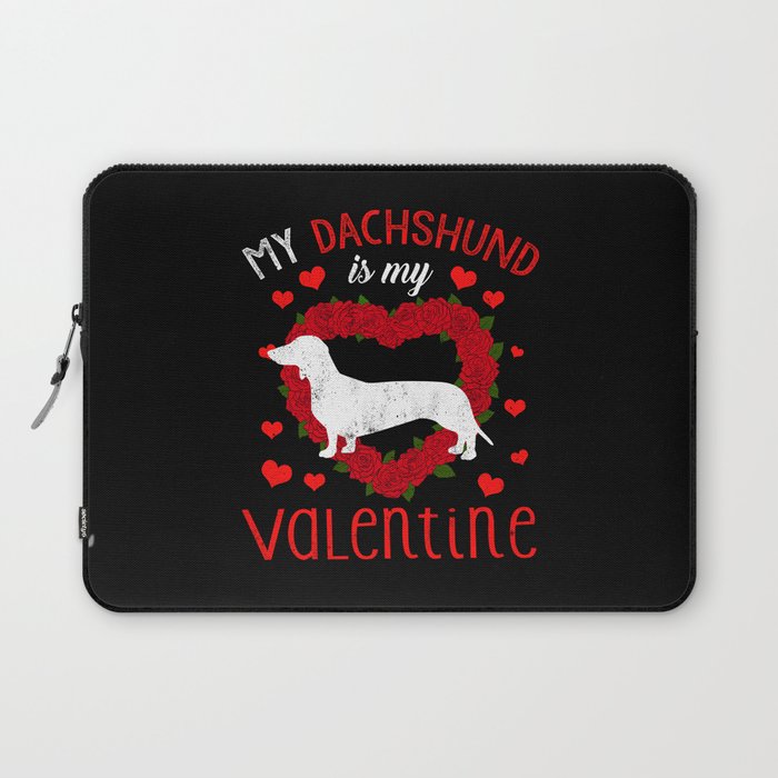 Dog Animal Hearts Day Dachshund My Valentines Day Laptop Sleeve
