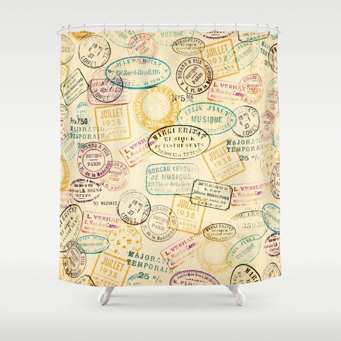 Stamps background Shower Curtain