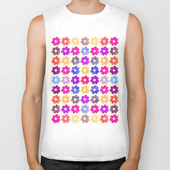 Colorful Floral Pattern II Biker Tank