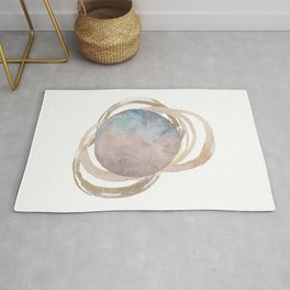 Abstract Circles Fake Glitter WatercolorSpace Design Rug