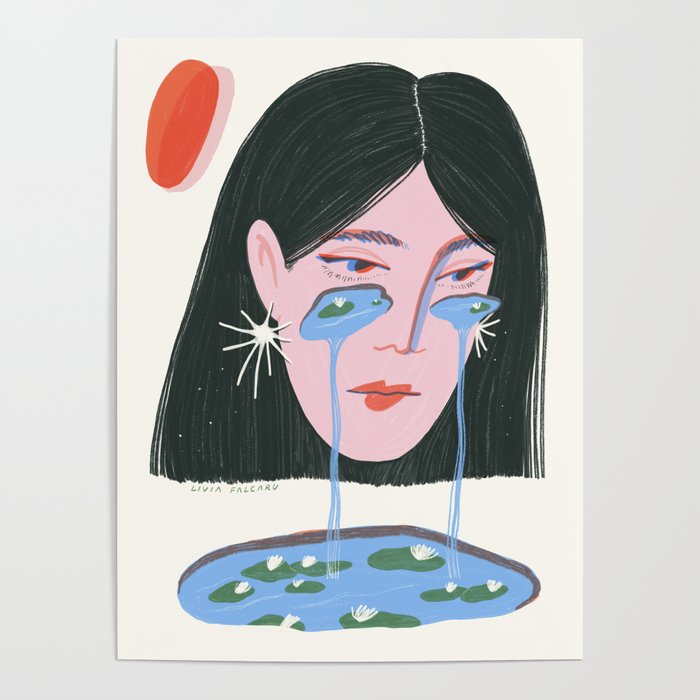 Water Lily Tears Poster