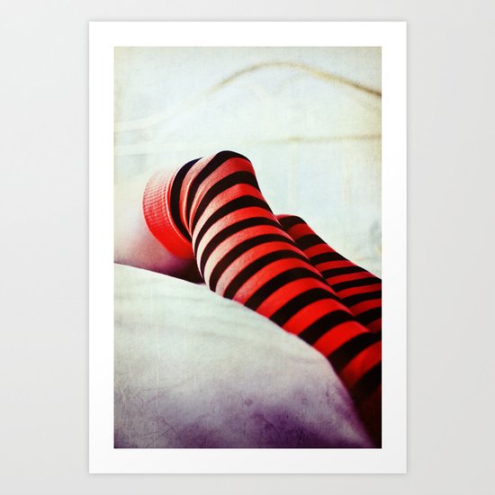 Stripy socks Art Print
