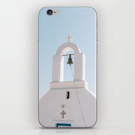 Greek White Church to the Blue Sky | Landscape and Town Travel Photography on the Islands of Greece | European Summer Art iPhone Skin