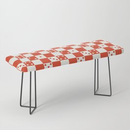 Checkered Dice Pattern (Creamy Milk & Tangerine Tango Color Palette) Bench