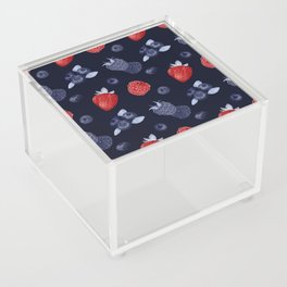 Strawberry Pattern with raspberries and blueberries Acrylic Box
