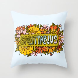 Sagittarius Flowers Throw Pillow