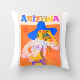Vintage Travel Poster - Arizona Throw Pillow