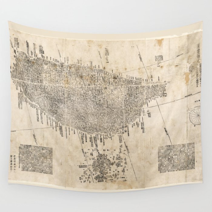 Map of Taiwan (1878) Wall Tapestry