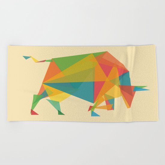 Fractal Geometric Bull Beach Towel