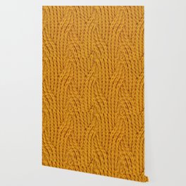 Brown yellow Knitted textile  Wallpaper