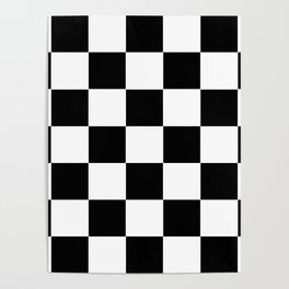 Traditional Black And White Chequered Start Flag Poster