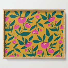 Bold and bright pink peony Serving Tray