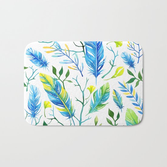 Feathers Pattern 05 Bath Mat