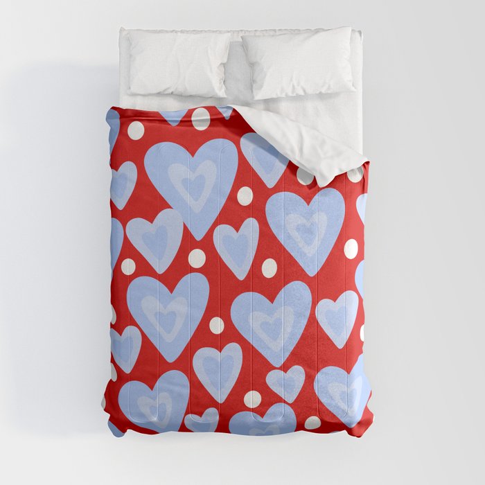 In The Mood For Love - Red and Blue Comforter