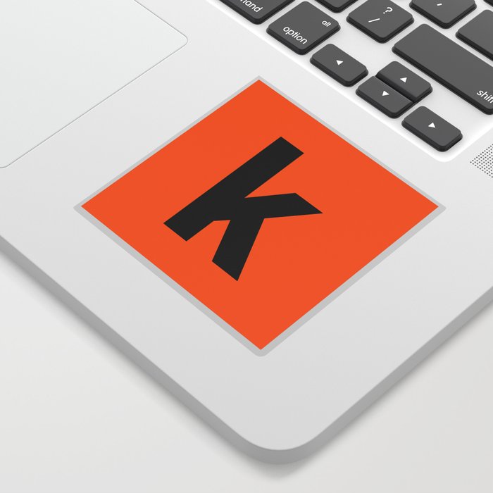 letter K (Black & Orange) Sticker