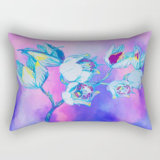 Blue flower abstract Rectangular Pillow