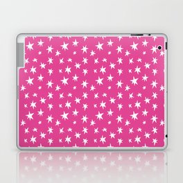 Pink Hand-Painted Wonky Stars Laptop & iPad Skin