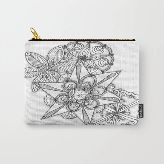 Vermont Zentangle Snow Flakes Illustration Carry-All Pouch