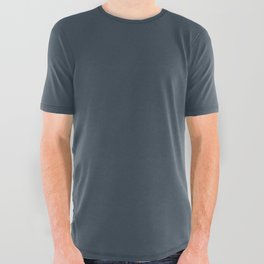 Charcoal Gray - Grey Solid Color Popular Hues Patternless Shades of Gray Collection Hex #36454f All Over Graphic Tee