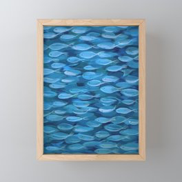 Shimmer Shoal in Blue Framed Mini Art Print