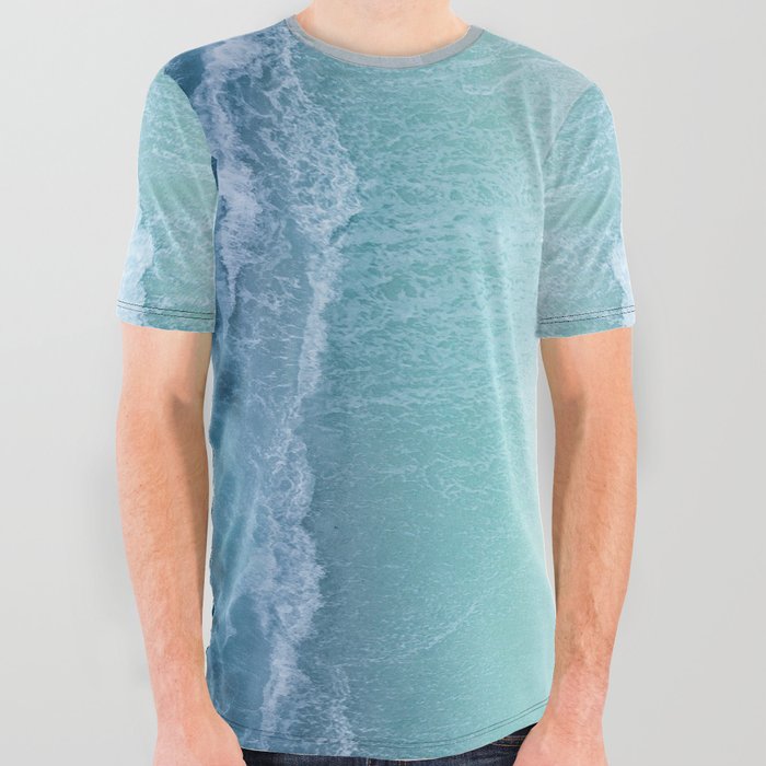 Turquoise Sea All Over Graphic Tee