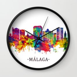 Malaga Andalusia Skyline Wall Clock