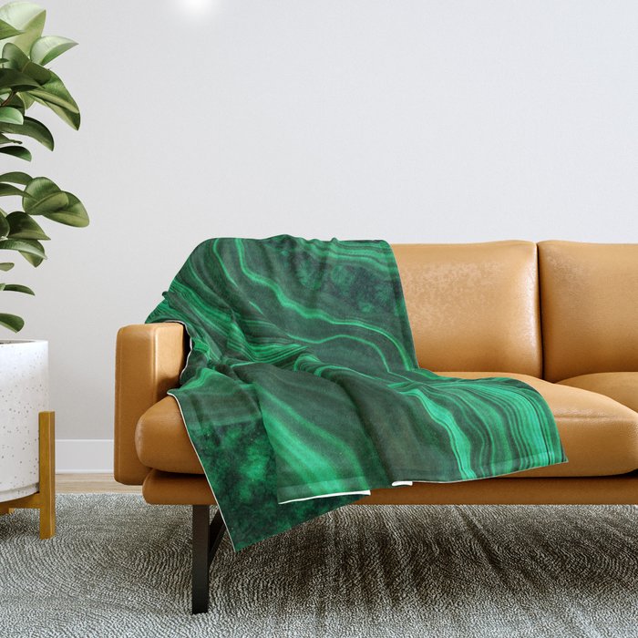 Malachite Texture 08 Throw Blanket