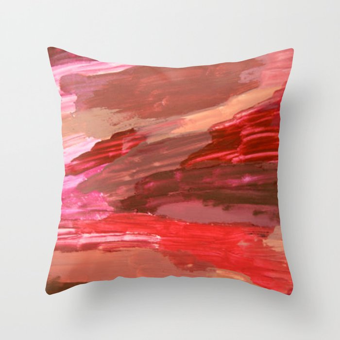red marble pattern Throw Pillow