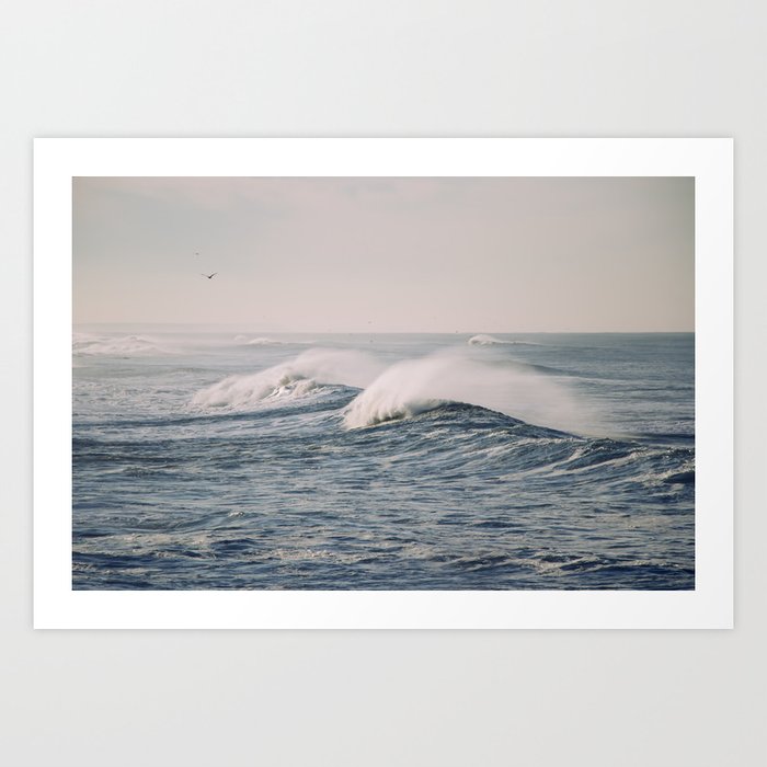 Aerial Ocean - Crashing Waves - Sea travel photography Art Print