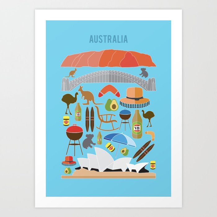 Australia Illustration Art Print