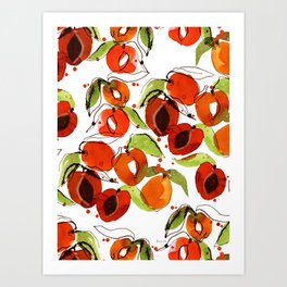 Peaches pattern  Art Print