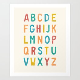 Vintage Alphabet ABCs Art Print