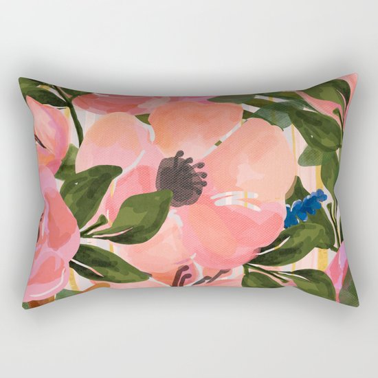 Watercolor flowers and plants 02 Rectangular Pillow
