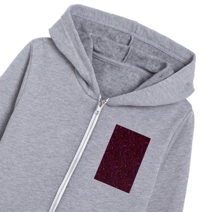 Abstract Red Squares Pattern Quilted Mesh Illusion Kids Zip Hoodie