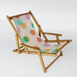Happy Face Stamp Print Sling Chair