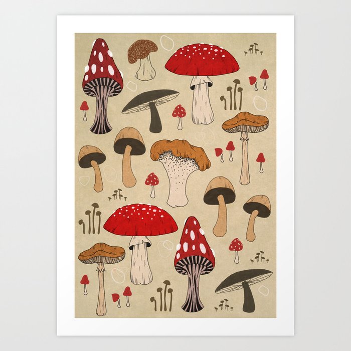 Mushrooms No.1 Art Print