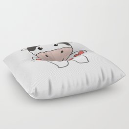 Cow For Valentine's Day Cute Animals With Hearts Floor Pillow