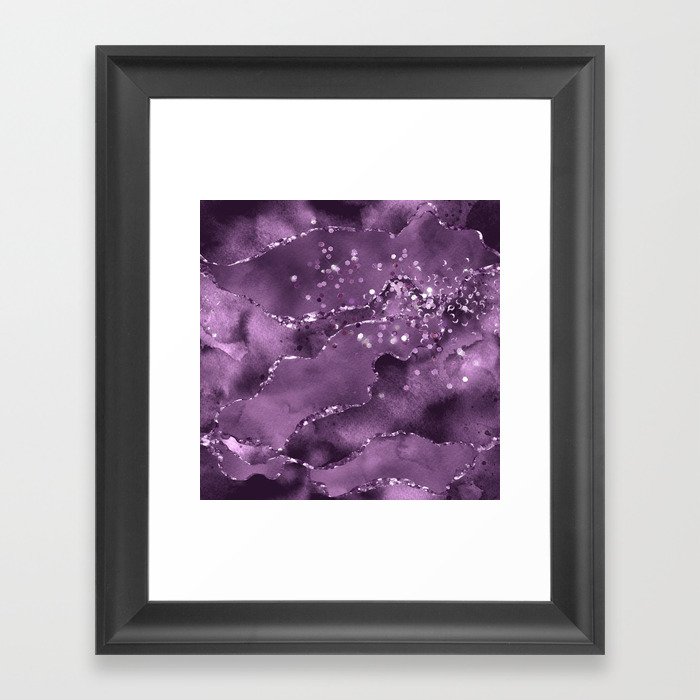 Purple Starry Agate Texture 03 Framed Art Print