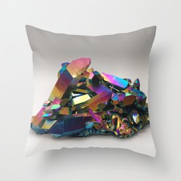 Titanium Rainbow Aura Quartz 1 Throw Pillow