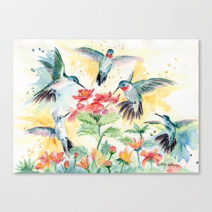 Hummingbird Party Canvas Print