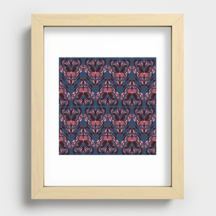 Boho Nouveau Butterfly Pattern 1.0 Recessed Framed Print