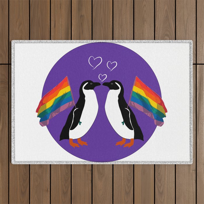 Love is love - Proud penguins Against Homophobia Outdoor Rug
